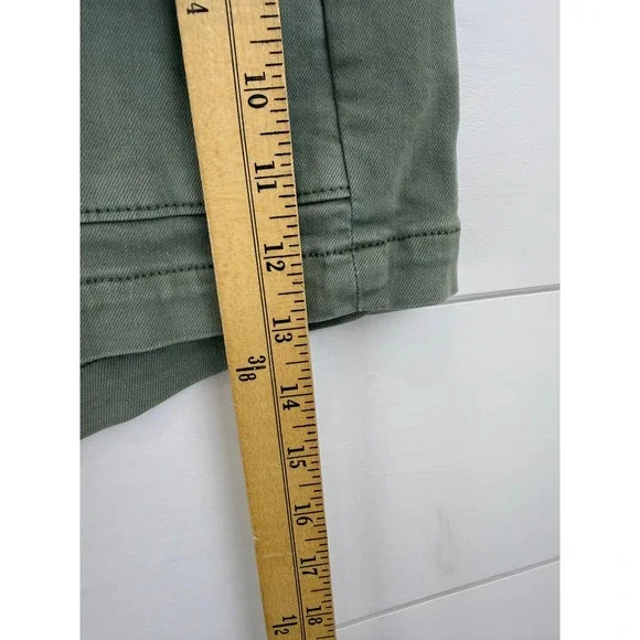 Paige Cargo Shorts Womens 30 Olive Green High Rise Utility Twill Summer Festival - Picture 5 of 9